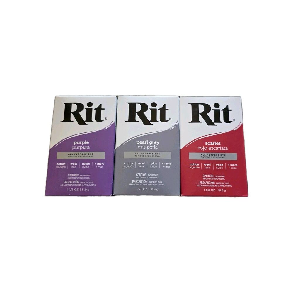 Lot 3 Rit Purple, Gray, Scarlet All Purpose Dye Powder